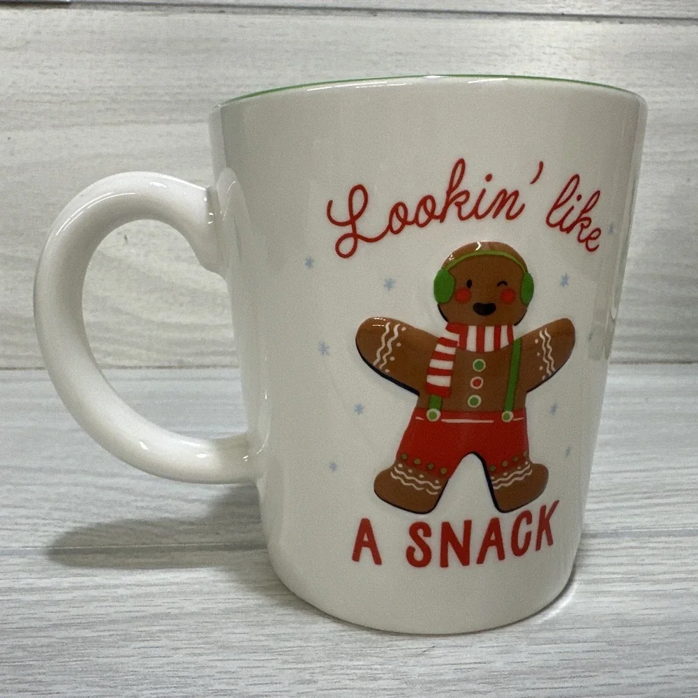 WONDERSHOP Christmas Stoneware 16oz Gingerbread Lookin‎ Like a Snack Coffee Mug